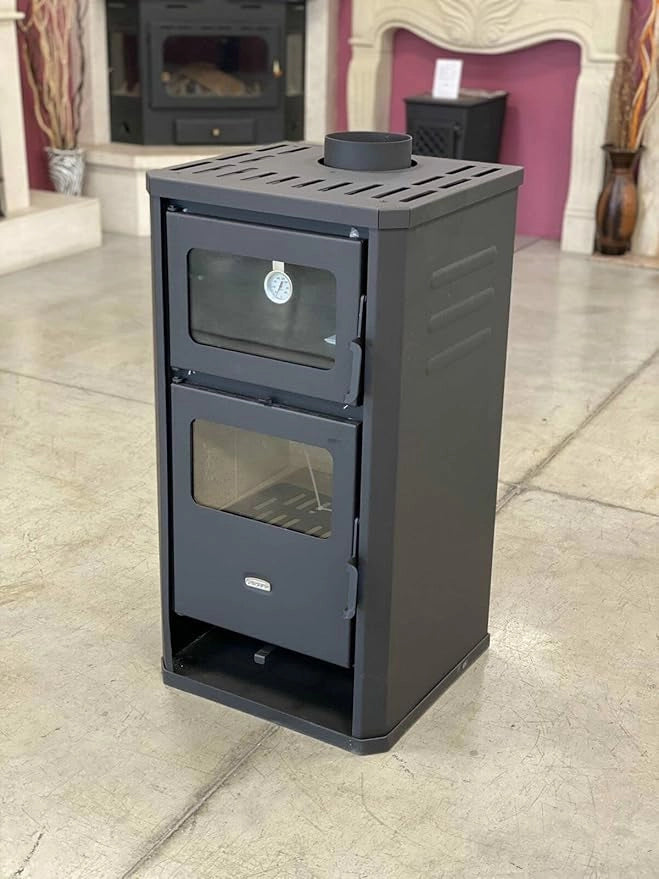 Stufa a Legna con Forno Cucino Camino a Combustibile Solido Prity FM D 12kw