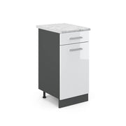 Vicco Mobiletto base per cucina Bianco lucido 40 cm PL Marmo
