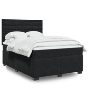 Giroletto a Molle con Materasso Nero 140x200 cm in Velluto 3293244