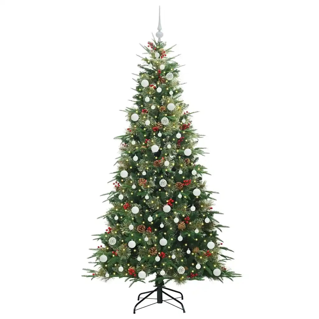 Albero di Natale | Decorazioni natalizie Artificiale con Rami Pieghevoli Verde 210 cm