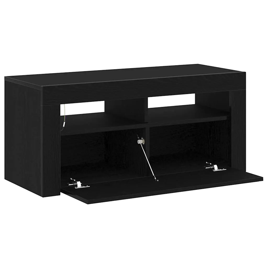 Mobile TV-Credenza per TV-Console TV Rovere Nero 90 x 39 x 30 cm Legno multistrato