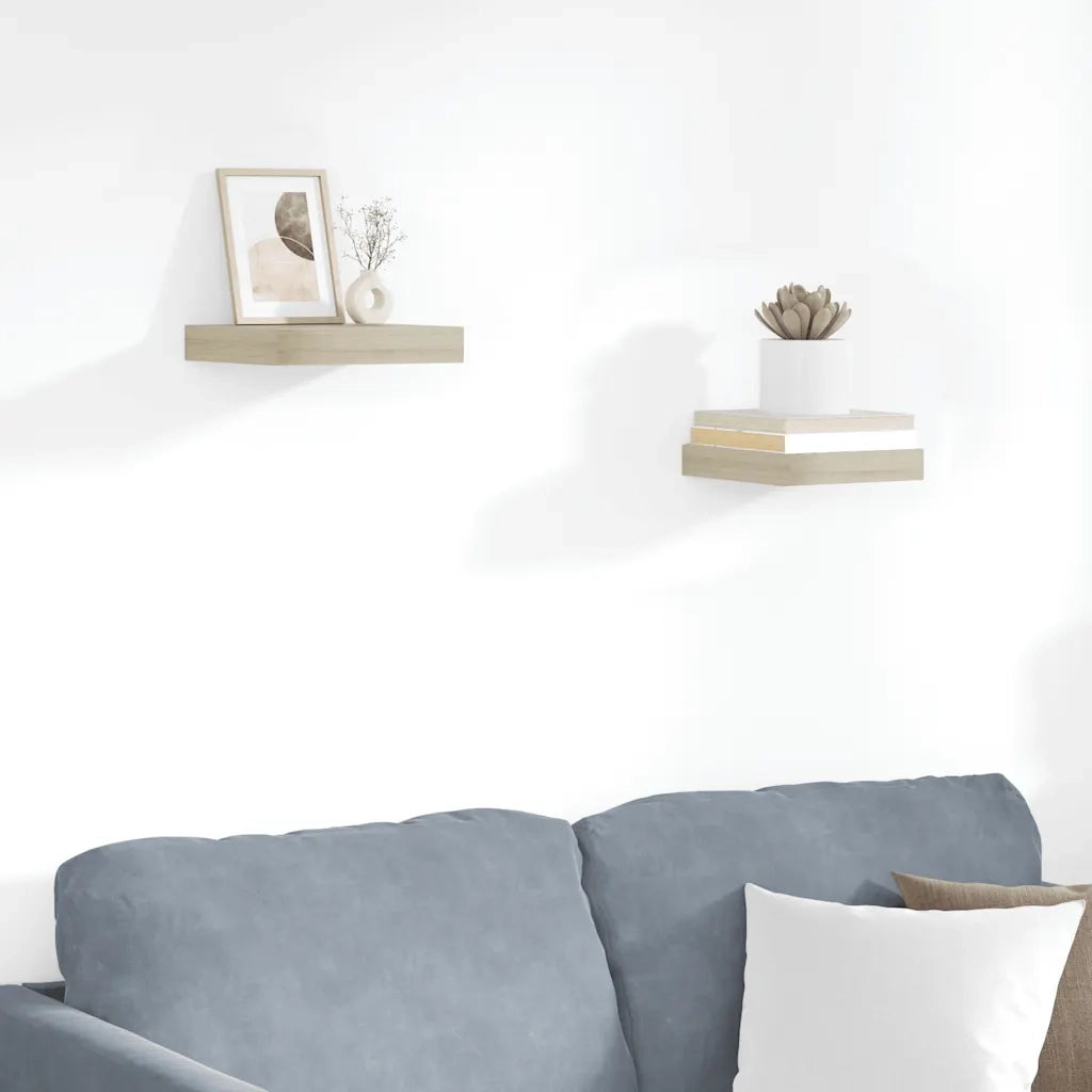 Mensole a Muro 2 pz Rovere 23x23,5x3,8 cm in MDF cod mxl 52571