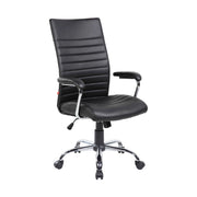 Sedia da ufficio Basciano, Poltrona presidenziale con braccioli, Sedia ergonomica da ufficio, 63x65h108/118 cm, Nero
