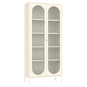 Armadio bianco in metallo e vetro 180 cm YASMINE