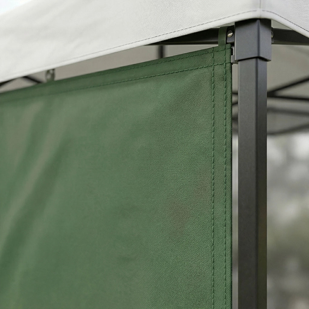 Telo laterale per gazebo da giardino 3X4,5 M. Telo con velcro vari colori verde