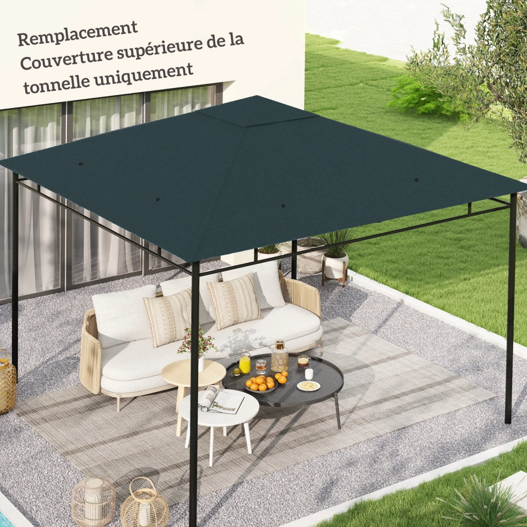 Telo di ricambio per gazebo ¨C zephmum ¨C tessuto poliestere 180 g/m2 3x3 m grigio