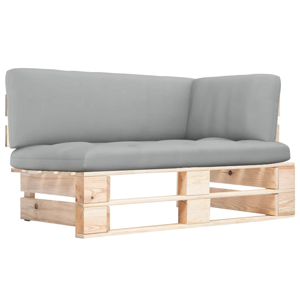 Divano Angolare da Giardino su Pallet Legno di Pino Impregnato cod mxl 54957