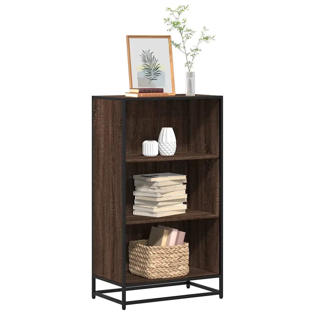 Libreria-Scaffale per Libri-Mobile di Stoccaggio Rovere Marrone 60x35x107,5 cm in Legno Multistrato