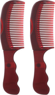 Set di due kamme per la cura dei capelli con denti spaziati per la pulizia del capo e del rostro, riduce la seborrea, adatto a tutti i tipi di capelli.
