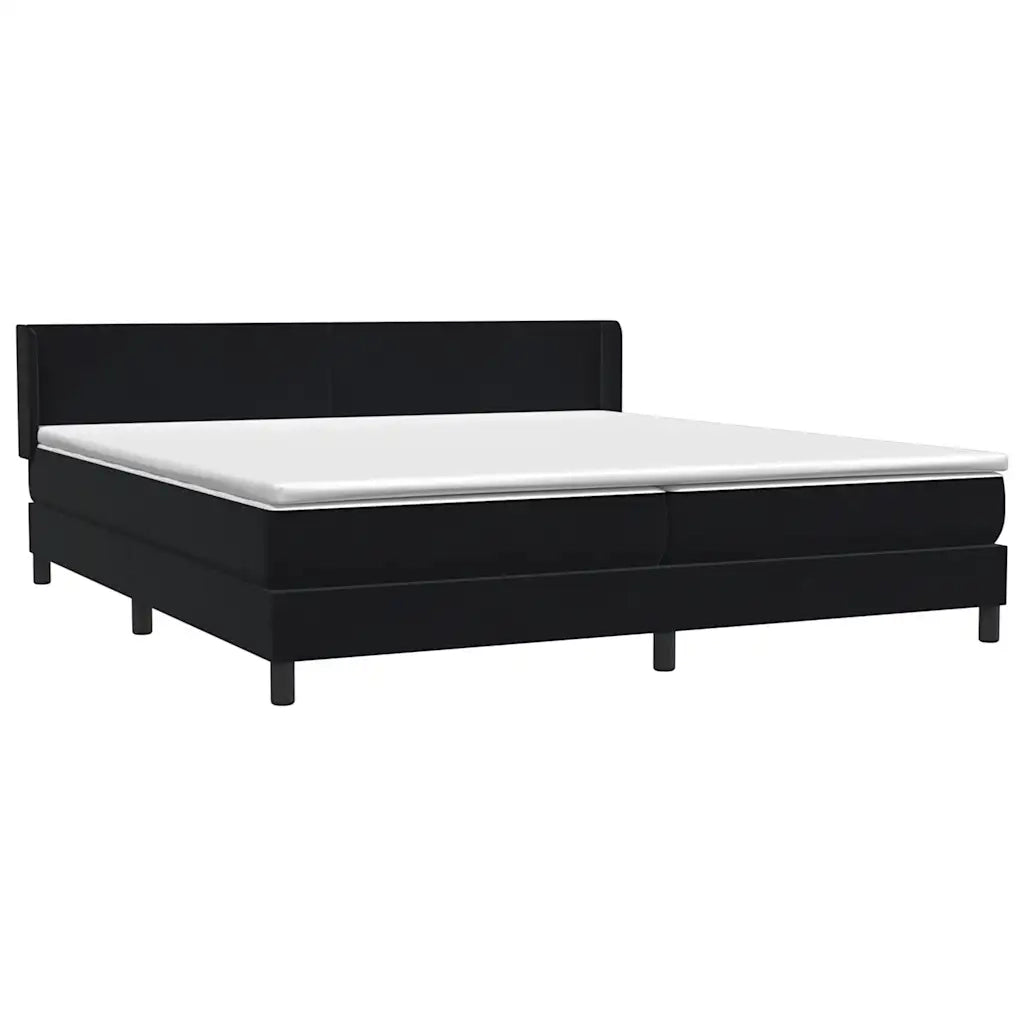 Giroletto a Molle con Materasso Nero 200x220 cm in Velluto 3318005