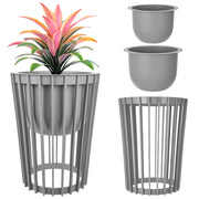 Supporto per fiori bifacciale KADAX Loft, grigio, 39,5 cm + 2 inserti