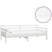 Divano letto | Sof¨¤ letto | Letto singolo con Materasso 90x200 cm Bianco in Legno di Pino