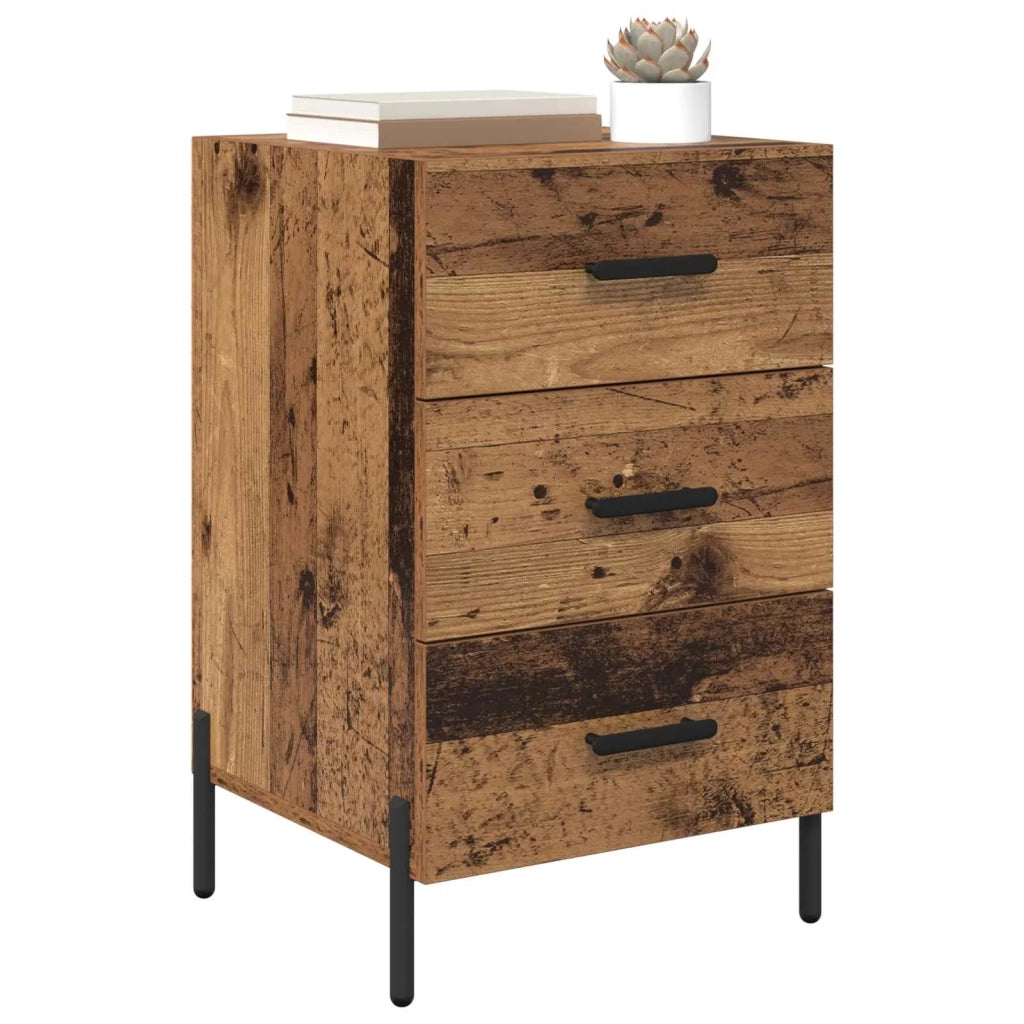Comodino | Armadio da Notte | Mobiletto da notte con cassetto Legno vecchio 40 x 40 x 66 cm