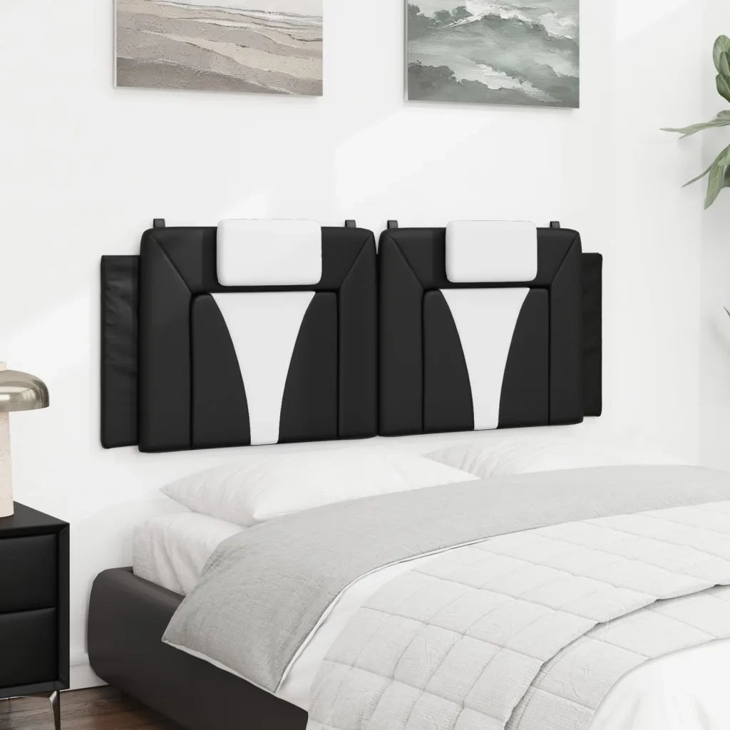 Cuscino Testiera Viana Nero e Bianco 137 cm in Similpelle 374789