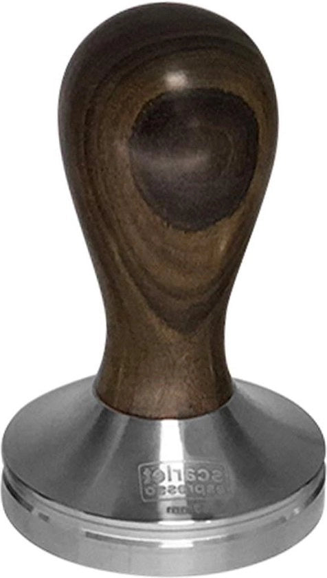 Stampa espresso in stile classico con impugnatura ergonomico in legno pregiato - attrezzo per barista - 49 mm sandalo marrone
