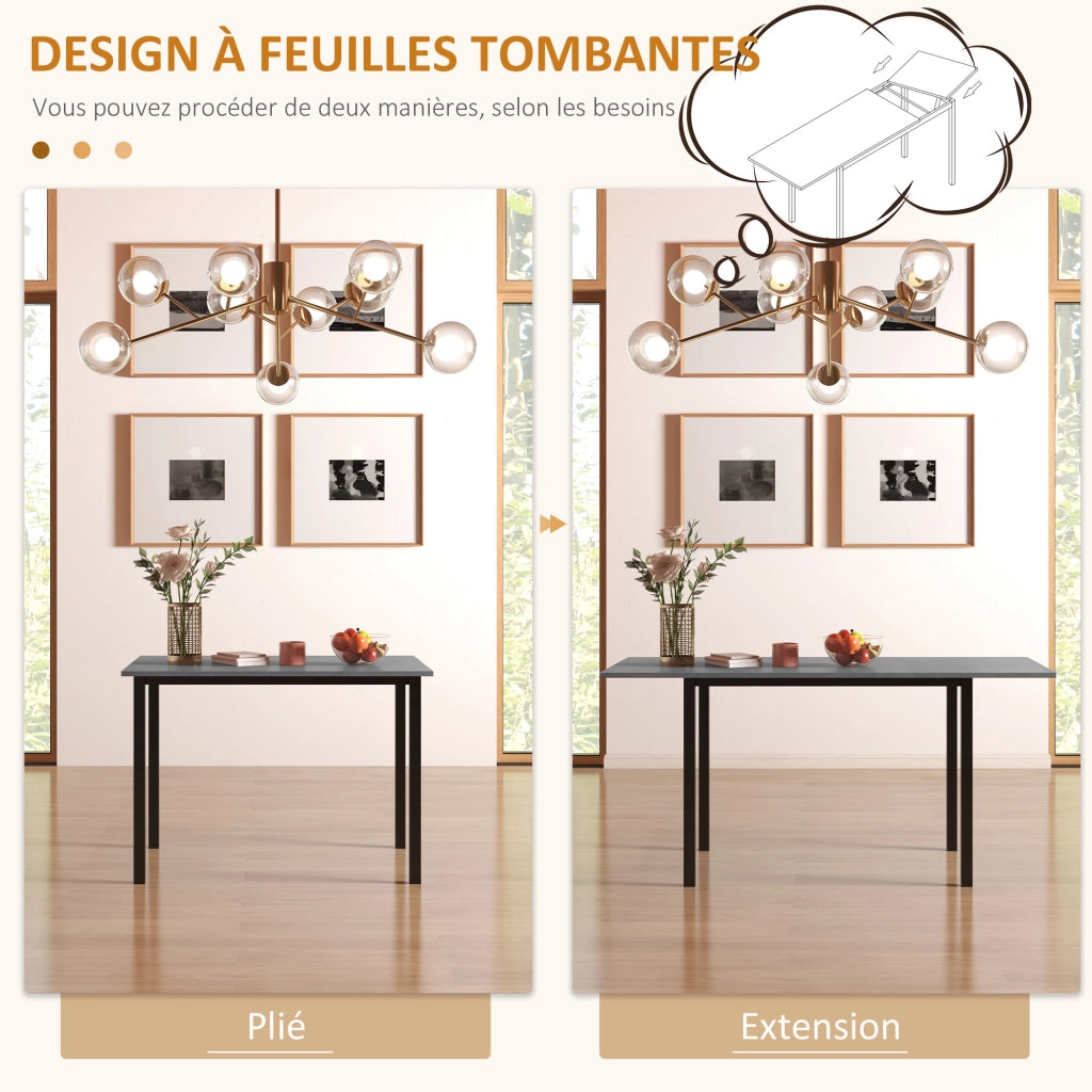 Tavolo allungabile da pranzo ¨C zephmum ¨C design moderno, piano grande per 6 persone, telaio in acciaio grigio scuro