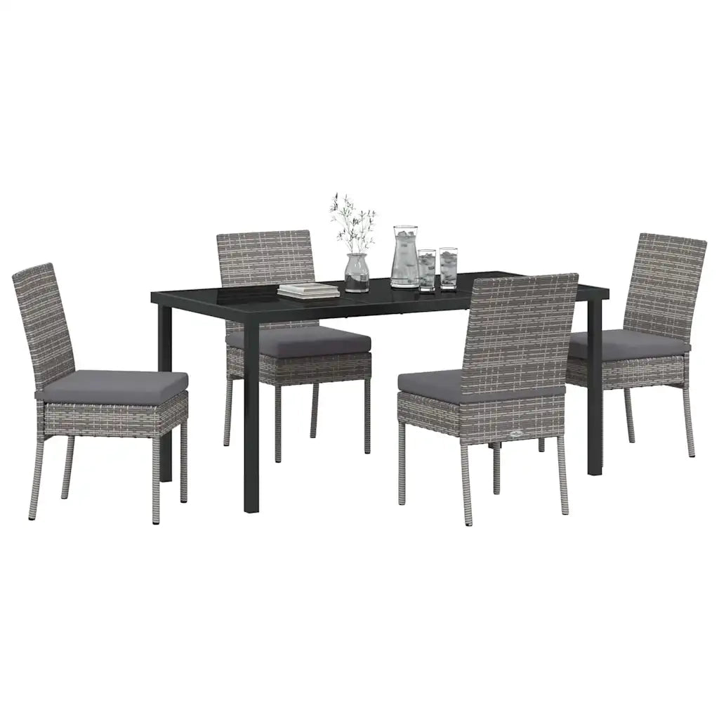 Set da Pranzo per Giardino 5 pcs Grigio
