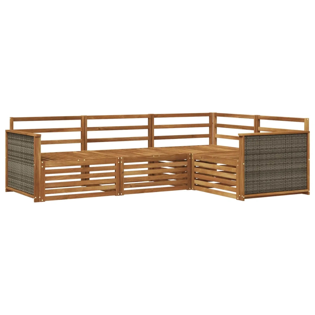 Set di divani da esterno 4 pz Naturale Legno di Acacia Massello 3383287