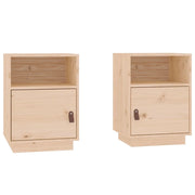 Set di 2 Comodini | Armadio da Notte | Mobiletto da notte 40x34x55 cm in Legno Massello di Pino