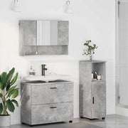 Set di mobili per il bagno con cassetto 3 pcs Grigio cemento