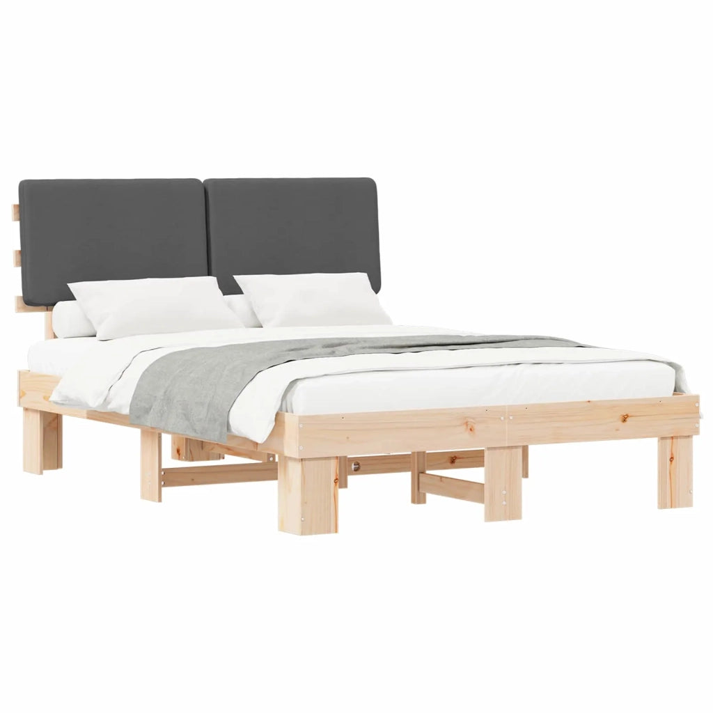 Letto con Testiera Rivestita Grigio scuro 150 x 200 cm 877340