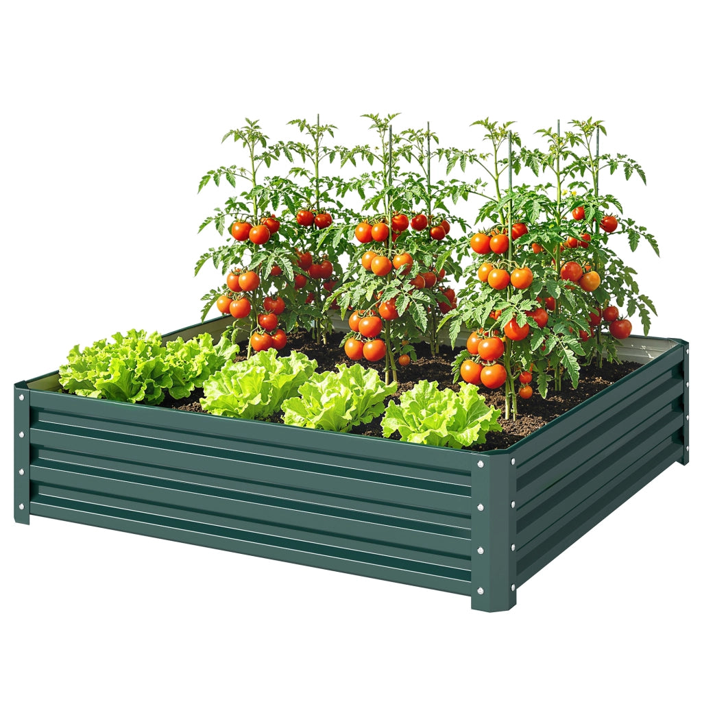 Orto Rialzato in Acciaio ¨C zephmum ¨C Verde 120x120x30 cm