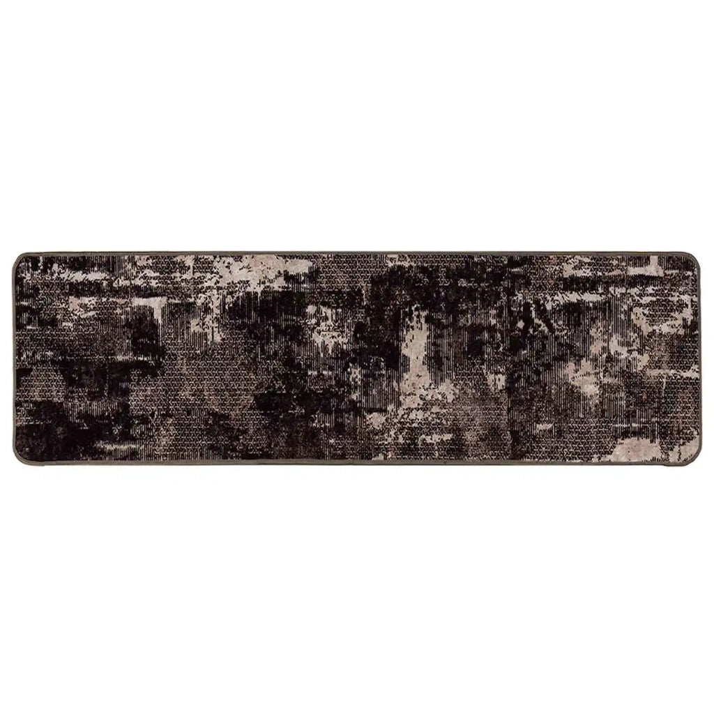 Runner Tappeto MARSA Nero 100 x 450 cm Poliestere e PVC