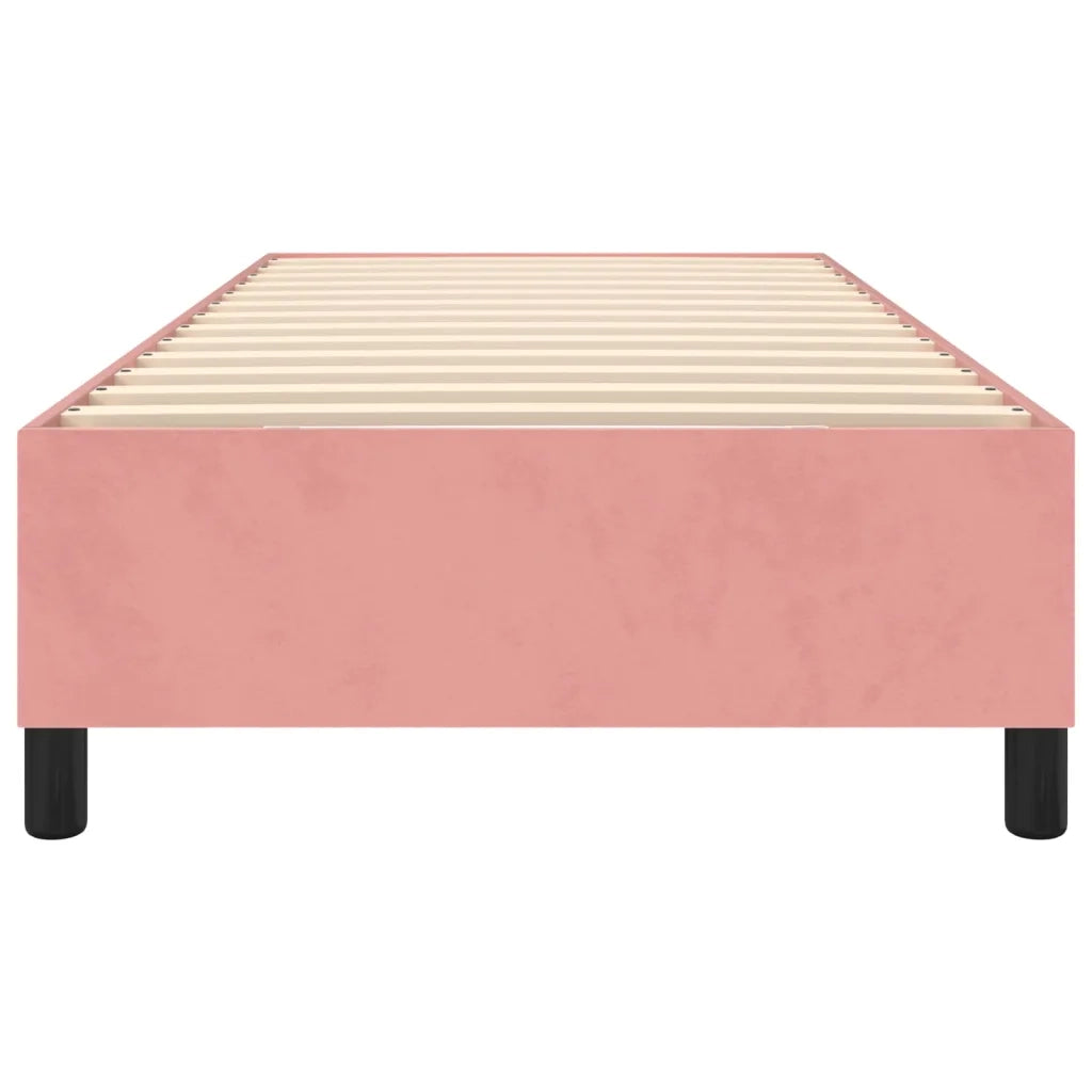 Struttura Letto a Rete a Molle Rosa 90x190 cm in Velluto 3121095