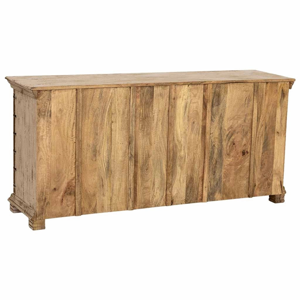 Credenza in legno artigianale, 165x45x76h cm, bianco