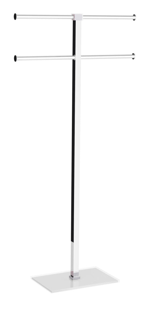 Piantana portasciugamani acciaio inox e resine termoplastiche serie Rainbow Gedy RA31 Bianco Trasparente