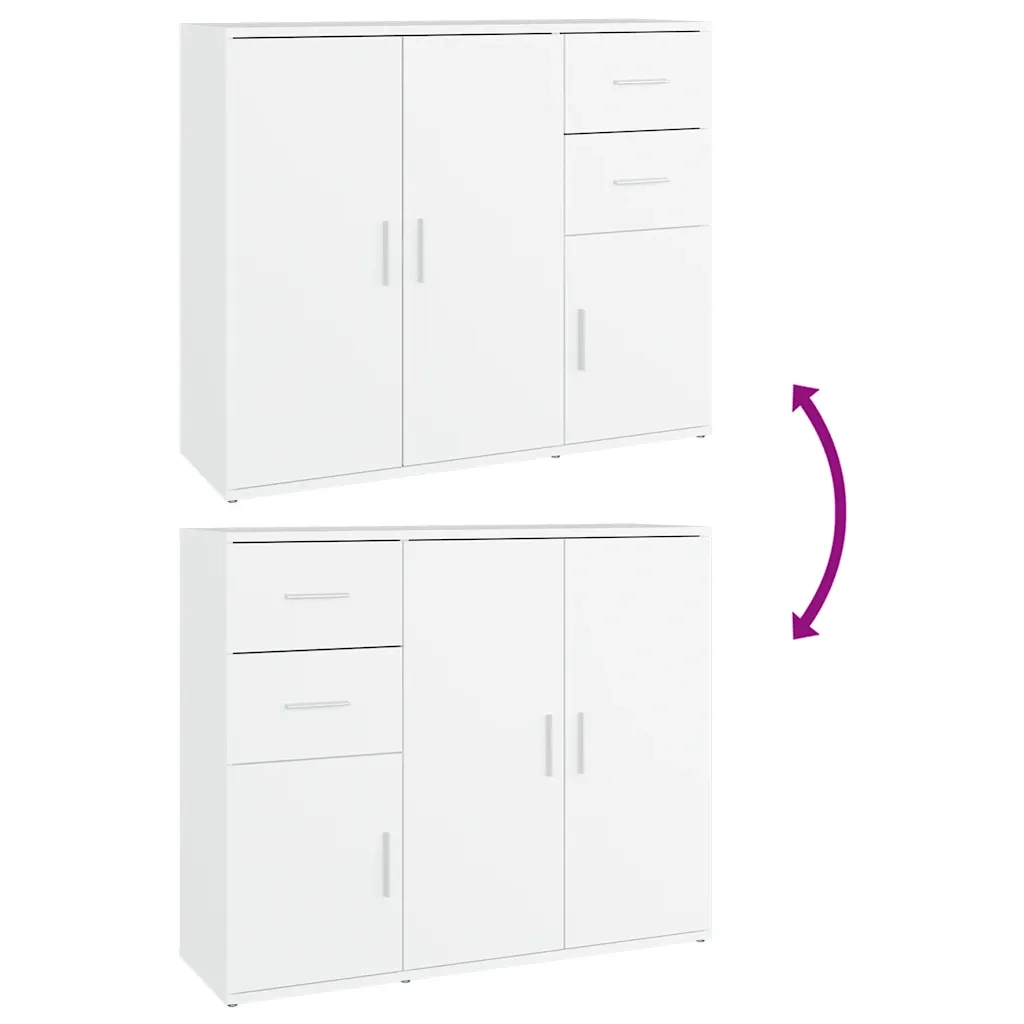 Credenza Bianca 91x29,5x75 cm in Legno Multistrato 823269