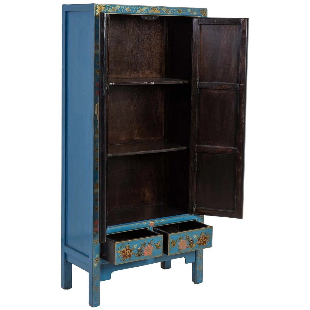 Armadio in legno blu 80x38,5x174,5cm