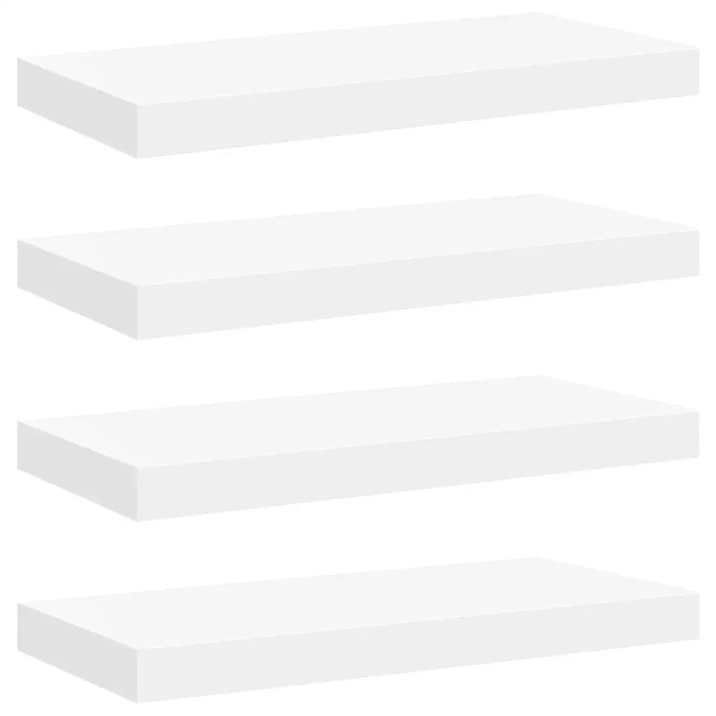 Scaffali a Parete 4 pz Bianchi 50x23x3,8 cm in MDF