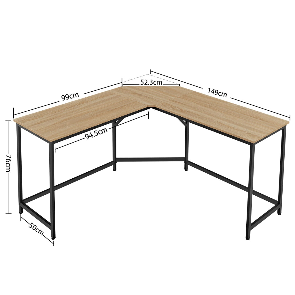 Scrivania angolare per computer Valora - Rovere Sonoma con struttura in acciaio nero 149x149