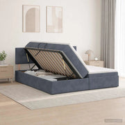 Letto con Contenitore con testiera 2 pz Grigio Scuro 3458950