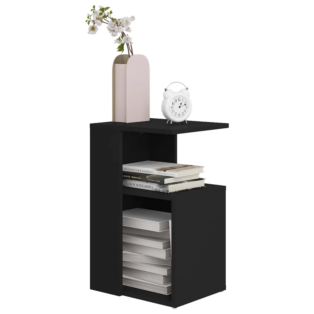 Tavolino | Tavolo laterale Nero 36x30x56 cm in Legno Multistrato