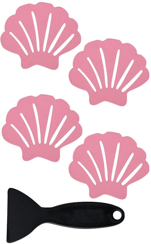 Antislip badstickers, 24 pezzi di adesivi di sicurezza per bagno, vasche da bagno, docce, scalini, autoadesivi, schiuma (rosa)