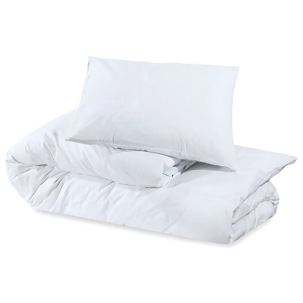 Set Copripiumino Bianco 240x220 cm in Microfibra Leggera CFW1401209