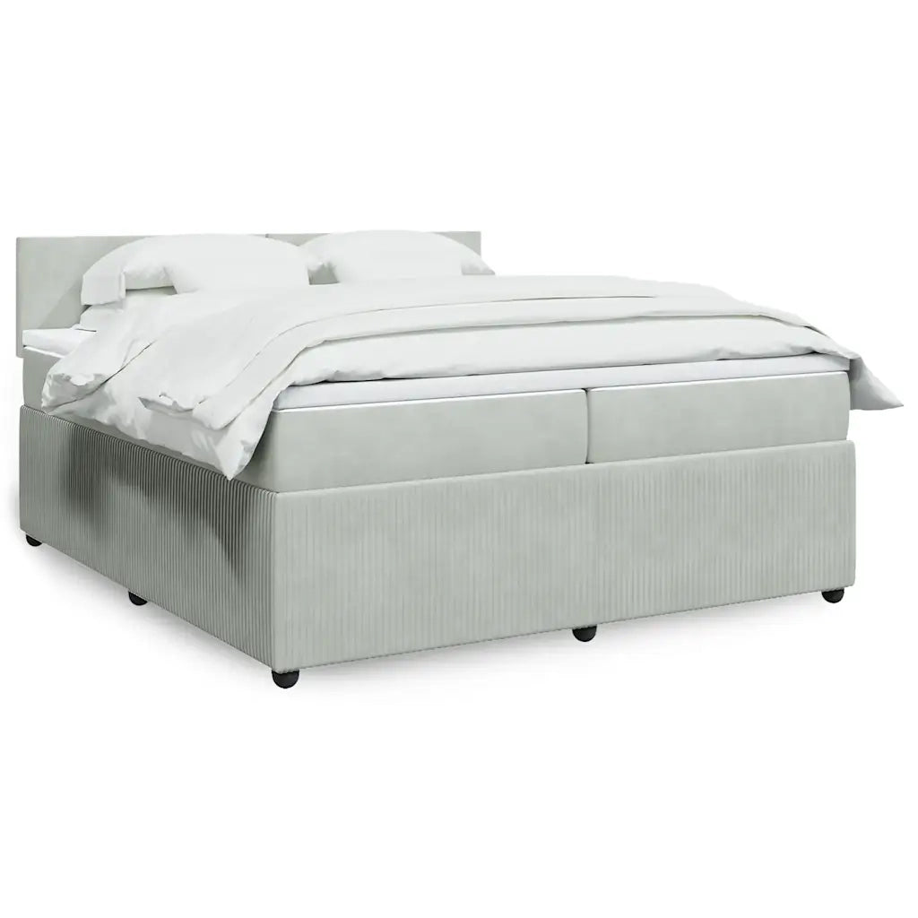 Giroletto a Molle con Materasso Grigio Chiaro 200x200cm Velluto 3290124