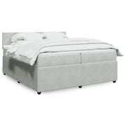Giroletto a Molle con Materasso Grigio Chiaro 200x200cm Velluto 3290124