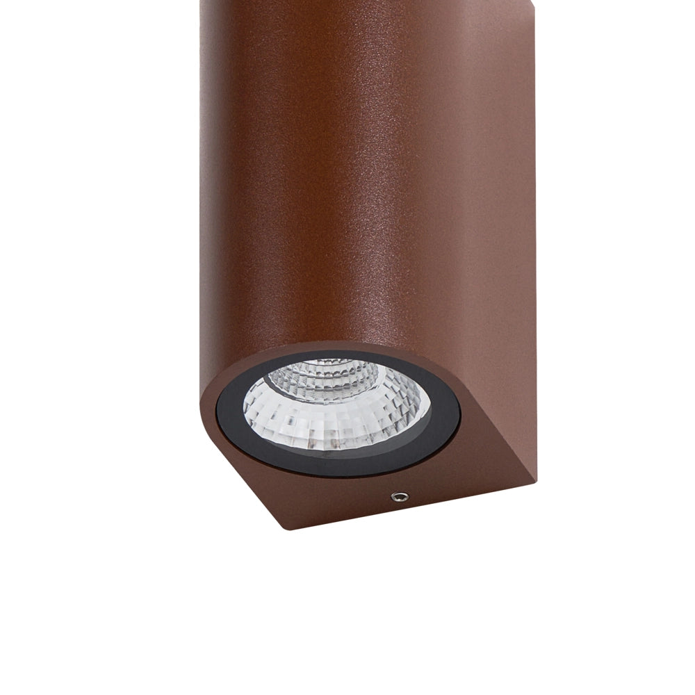 Set di 2 lampade LED da esterno per pareti esterne 21 cm in metallo e alluminio marrone design moderno