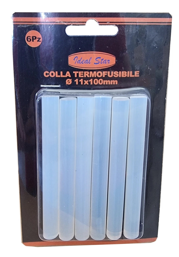 COLLA TERMOFUSIBILE IDEAL STAR Ø 11 x 100 mm - Blister 6 pezzi - IDEAL STAR