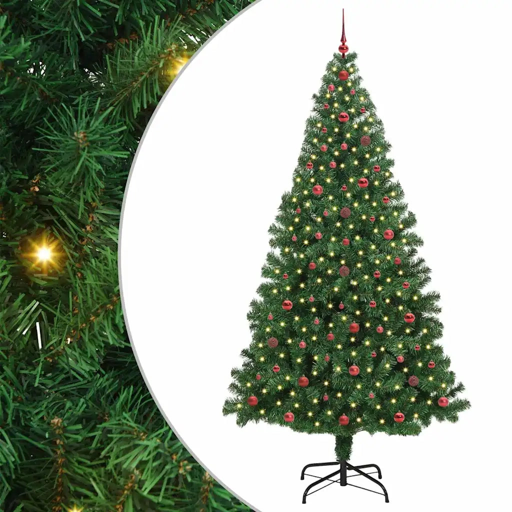 Albero di Natale Artificiale-Albero Natalizio con 300 LED Verde 240 cm 184401