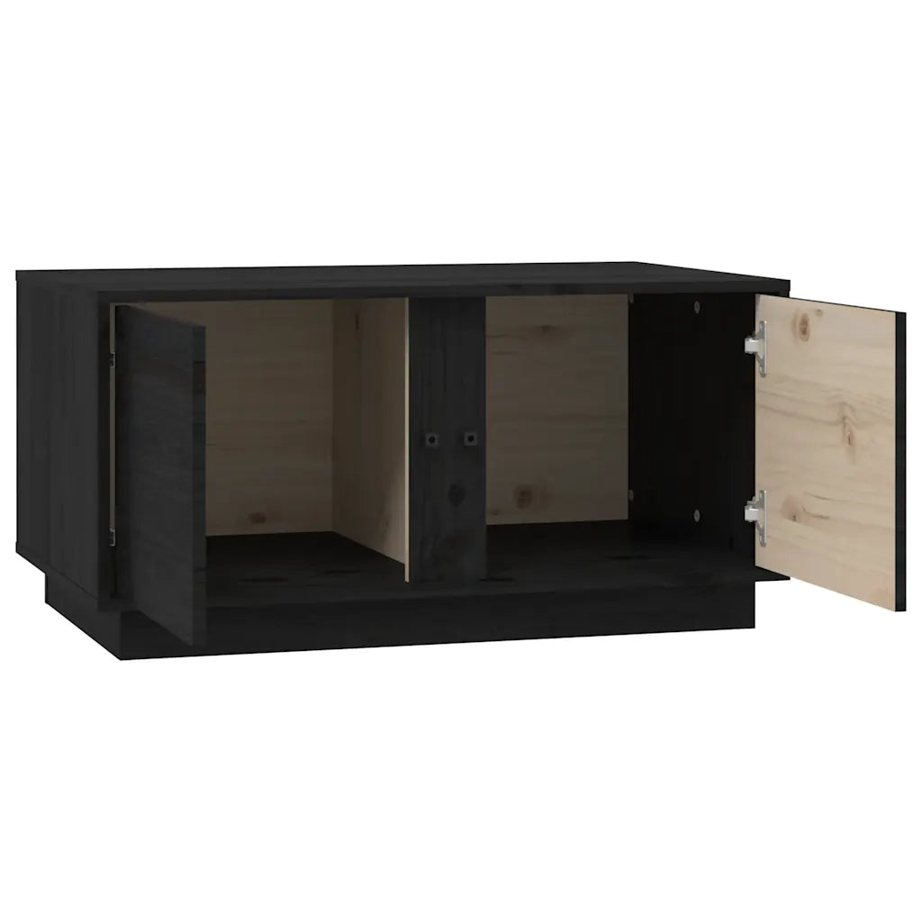 Tavolino da salotto | Tavolino da caff¨¨ | Tavolino da Soggiorno Nero 80x50x40 cm Legno Massello di Pino