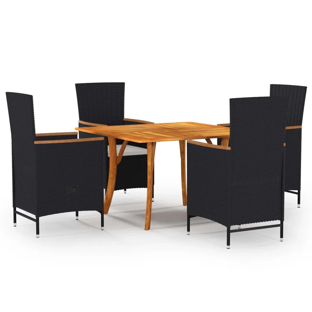 Set Mobili da Pranzo per Giardino 5 pz Nero cod mxl 45982