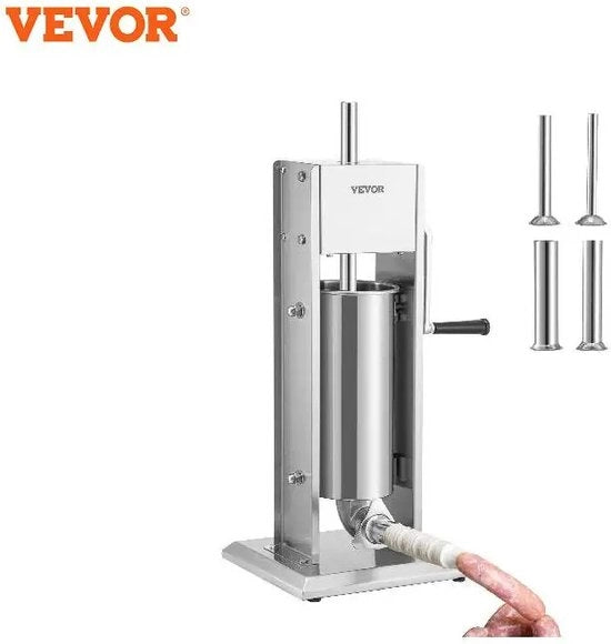 Fabbricante di Salsicce Manuale - 4 Valtrecciatori - 5 Litri - Acciaio Inox
