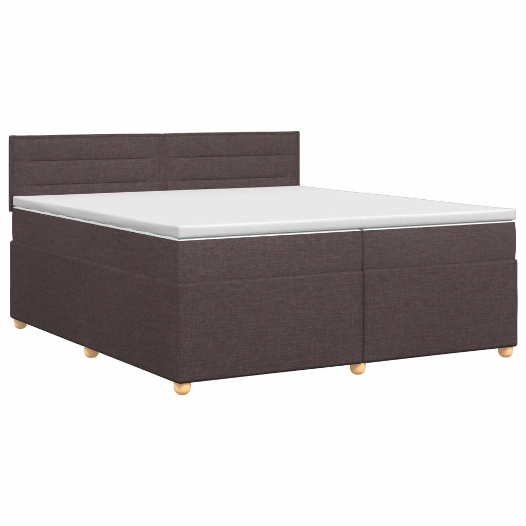 Letto box spring con materasso Marrone Scuro 200 x 200 cm 3451031