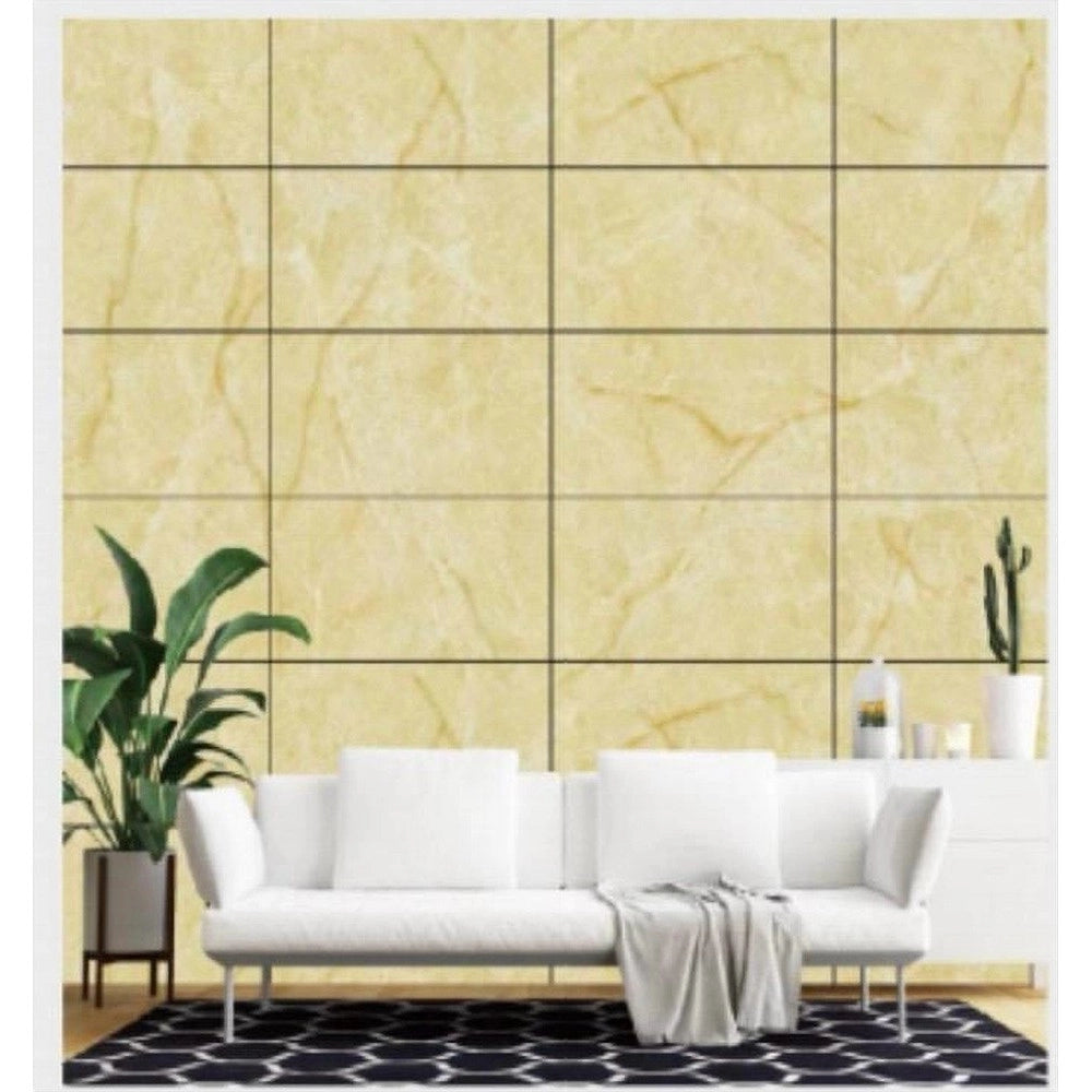 Trade Shop - Pannello Adesivo Effetto Marmo Giallo Pareti Paraschizzi 300x60 Cm Stanza Cucina -