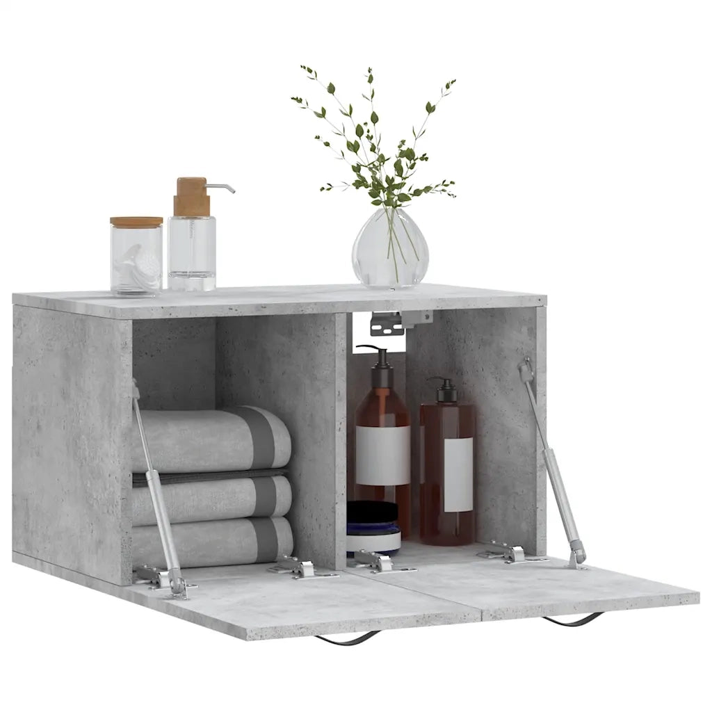 Mobile a Parete Grigio Cemento 60x36,5x35 cm Legno Multistrato 830016