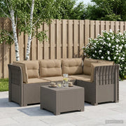 Divano da giardino 4 posti con cuscini aspetto rattan PP 3444028
